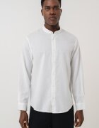 ARMANI EXCHANGE Риза с лиосел и лен с яка Henley Бял
