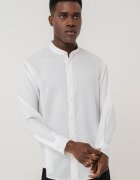ARMANI EXCHANGE Риза с лиосел и лен с яка Henley Бял