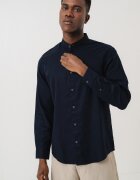 ARMANI EXCHANGE Риза с лиосел и лен с яка Henley Ултрамарин синьо