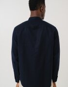 ARMANI EXCHANGE Риза с лиосел и лен с яка Henley Ултрамарин синьо