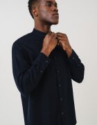ARMANI EXCHANGE Риза с лиосел и лен с яка Henley Ултрамарин синьо