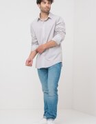 ARMANI EXCHANGE Риза с лого Светло сив
