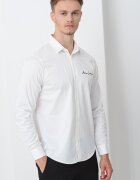 ARMANI EXCHANGE Риза със стандартна кройка и бродирано лого Бял
