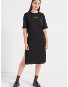 ARMANI EXCHANGE Рокля тип тениска с цепка встрани - Бял/Избеляло черно