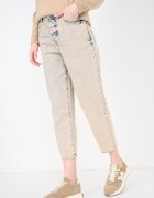 ARMANI EXCHANGE Скъсени дънки с висока талия Син/Мръснобял