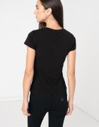 ARMANI EXCHANGE Слим тениска с декоративни камъни Бял/Черен