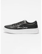 ARMANI EXCHANGE Спортни обувки от еко кожа с лого - Черен/Сребрист