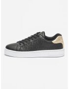 ARMANI EXCHANGE Спортни обувки от еко кожа с монограм - Златист/Черен