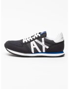 ARMANI EXCHANGE Спортни обувки с еко кожа с лого - Ултрамарин синьо/Сиво-бежов