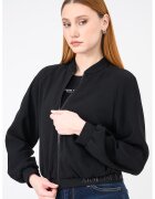 ARMANI EXCHANGE Суитшърт с цип и еластичен подгъв с лого - Черен