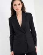 ARMANI EXCHANGE Свободно сако с двойни ревери Черен