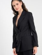 ARMANI EXCHANGE Свободно сако с двойни ревери Черен