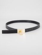 ARMANI EXCHANGE Тънък колан от еко окжа с аксесоар-катинарче Черен