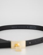 ARMANI EXCHANGE Тънък колан от еко окжа с аксесоар-катинарче Черен