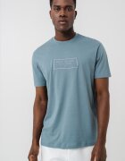 ARMANI EXCHANGE Тениска с бродирано лого Прашно синьо