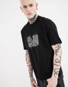 ARMANI EXCHANGE Тениска с овално деколте и графика Черен/Мръснобял