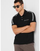 ARMANI EXCHANGE Тениска с памук - яка и лого - Бял/Тъмносин
