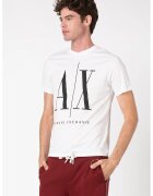 ARMANI EXCHANGE Тениска с уголемено лого - Черен/Бял