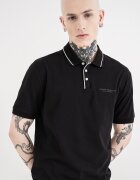 ARMANI EXCHANGE Тениска с яка Черен