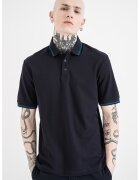 ARMANI EXCHANGE Тениска с яка и контрасти - Петролно синьо/Тъмносин
