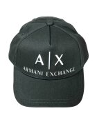 ARMANI EXCHANGE Унисекс памучна шапка с лого - Зелен/Мръснобял
