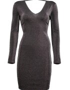 ARMANI EXCHANGE Вталена бляскава рокля - Черен/Сребрист