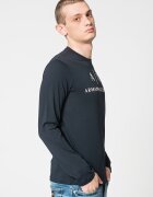 ARMANI EXCHANGE Вталена памучна блуза Бял/Тъмносин