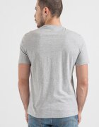 ARMANI EXCHANGE Вталена памучна тениска с лого Бял/Сив меланж