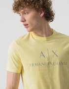 ARMANI EXCHANGE Вталена памучна тениска с лого Светло жълто