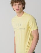 ARMANI EXCHANGE Вталена памучна тениска с лого Светло жълто