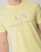 ARMANI EXCHANGE Вталена памучна тениска с лого Светло жълто