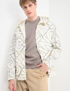 ARMANI EXCHANGE Яке с качулка и лого Слонова кост/Черен