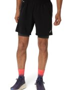 Asics Къс панталон за бягане Road с дизайн 2в1 - Черен