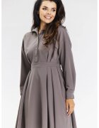 awama Дамска рокля полиестер - A668 - Taupe Brown -