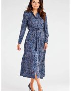 awama Дамска рокля - Polyester - Navy blue - Син