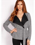 awama Дамска жилетка - L021 - Размер L/XL - 95% полиестер - 5% еластан - Вталена кройка - Закопчаване на талията с колан - V-образно деколте - Високо ...