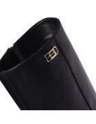 Baldinini Кожени ботуши до коляното с метално лого Черен