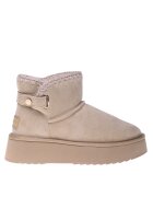 Baldinini Велурени боти с равна платформа и вата от агнешка кожа Бежов