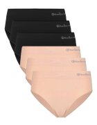 Bamboo Basics Bamboo Basic - Безшевни слипове - 6 чифта - Черен/Праскова