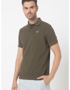 Barbour Тениска от пике с яка и бродирано лого - Бял/Каки