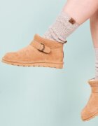 BEARPAW Велурени боти Petite с лесно обуване Камел