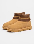BEARPAW Велурени боти с лесно обуване Светлокафяв/Карамел