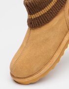 BEARPAW Велурени боти с лесно обуване Светлокафяв/Карамел
