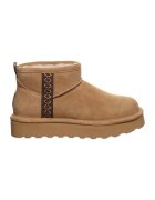 BEARPAW Велурени боти с лесно обуване - Тъмнокафяв/Бежов