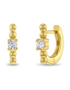 Bebe Gold 14K златни креолски бебешки обеци - 4 топки и модел CZ камък - диаметър 9 mm