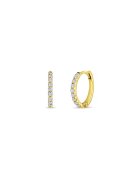 Bebe Gold 14K златни креолски детски обеци - модел Huggie с CZ камъни