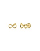 Bebe Gold 14K златни обеци - модел Infinity Hearts - резба и защитно затваряне