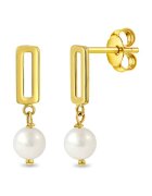 Bebe Gold 14K златни обеци със сладководни култивирани перли за момичета и тийнейджъри