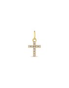 Bebe Gold Висулка от 14K злато за деца - във формата на кръст с CZ камъни