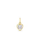 Bebe Gold Висулка от 14K злато за деца - във формата на сърце с CZ камък